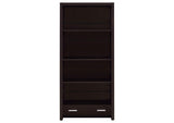 800905 Skylar 71-inch 5-shelf Bookcase with Drawer Cappuccino