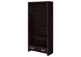 800905 Skylar 71-inch 5-shelf Bookcase with Drawer Cappuccino