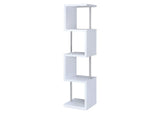 Baxter 67-inch 4-shelf Bookshelf White and Chrome