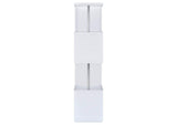 801418 Baxter 67-inch 4-shelf Bookshelf White and Chrome