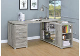 801516 Yvette 60-inch 3-drawer L-Shape Computer Desk Grey Driftwood