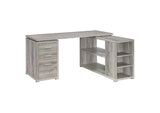 Yvette 60-inch 3-drawer L-Shape Computer Desk Grey Driftwood