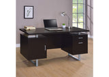 801521 Lawtey 60-inch 2-drawer Office Computer Desk Cappuccino