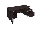 801521 Lawtey 60-inch 2-drawer Office Computer Desk Cappuccino