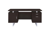 801521 Lawtey 60-inch 2-drawer Office Computer Desk Cappuccino