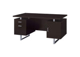 801521 Lawtey 60-inch 2-drawer Office Computer Desk Cappuccino