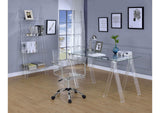 801535 Amaturo 59-inch Glass Top Acrylic Writing Desk Clear