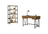 801541-S2 Analiese 2-piece Computer Desk Bookcase Set Rustic Nutmeg