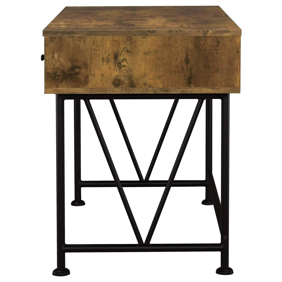 801541 Analiese 47-inch 3-drawer Writing Desk Rustic Nutmeg
