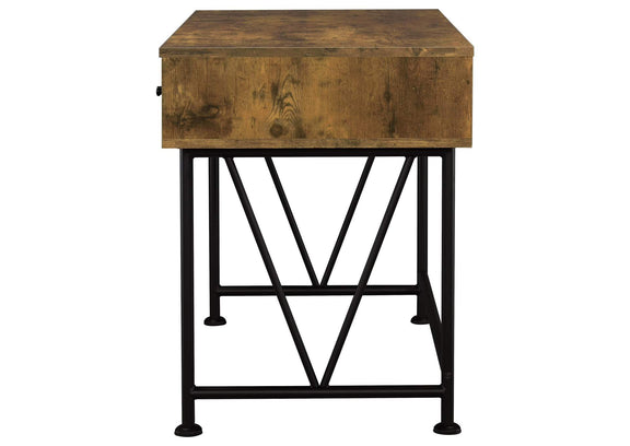 801541 Analiese 47-inch 3-drawer Writing Desk Rustic Nutmeg