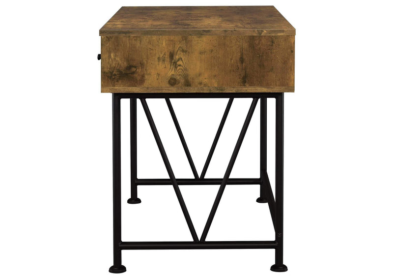801541 Analiese 47-inch 3-drawer Writing Desk Rustic Nutmeg