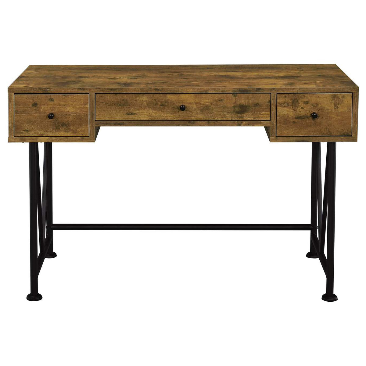 801541 Analiese 47-inch 3-drawer Writing Desk Rustic Nutmeg