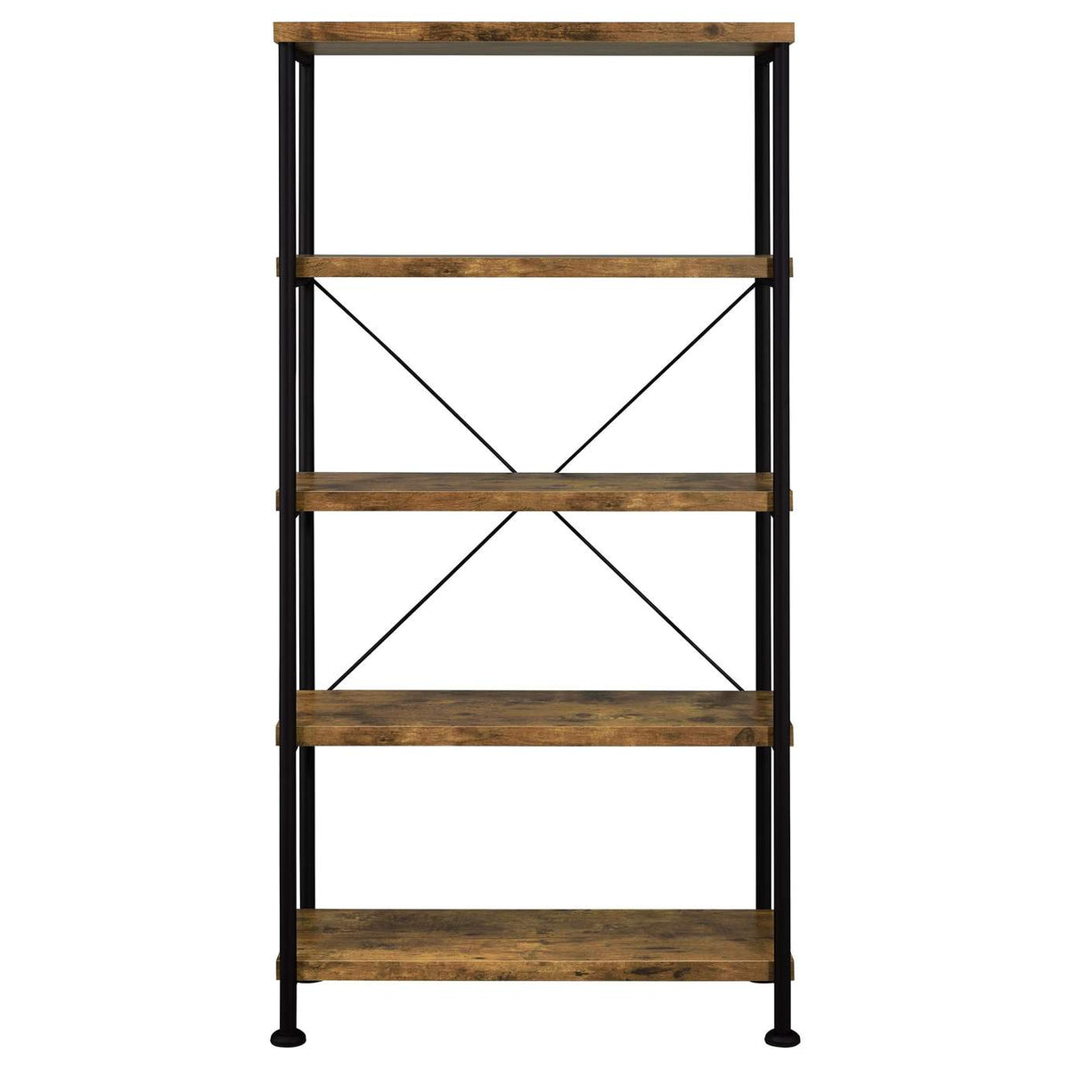 801542 Analiese 63-inch 4-shelf Bookshelf Rustic Nutmeg