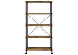 801542 Analiese 63-inch 4-shelf Bookshelf Rustic Nutmeg