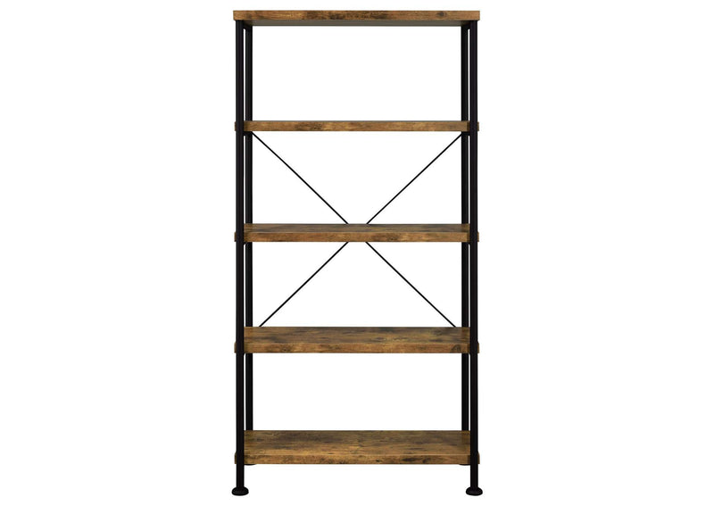 801542 Analiese 63-inch 4-shelf Bookshelf Rustic Nutmeg