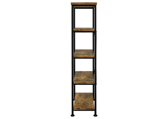 801542 Analiese 63-inch 4-shelf Bookshelf Rustic Nutmeg