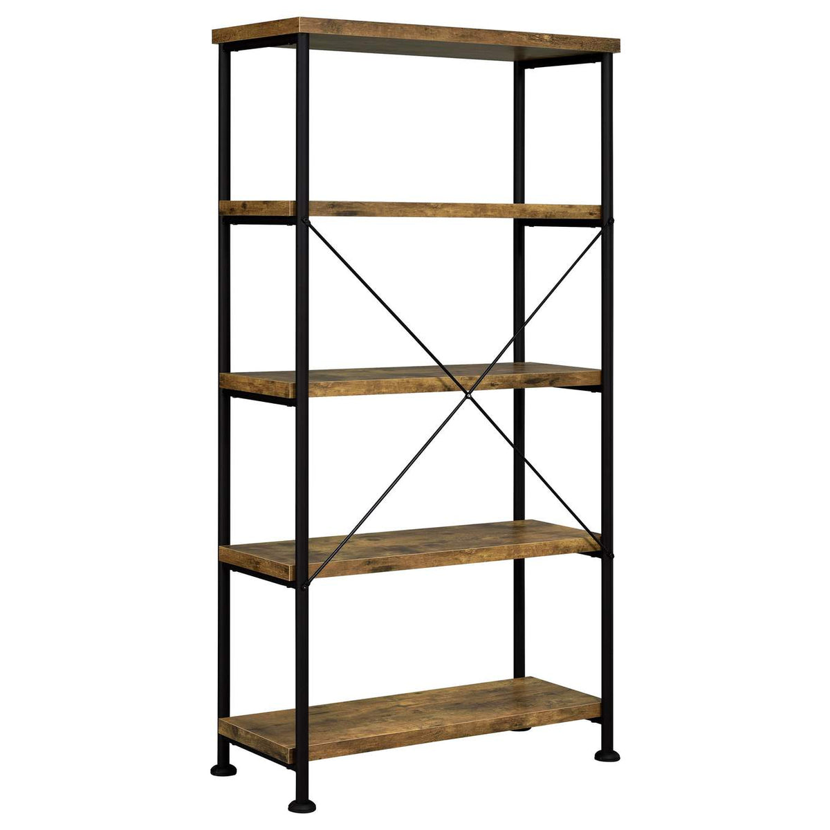 801542 Analiese 63-inch 4-shelf Bookshelf Rustic Nutmeg