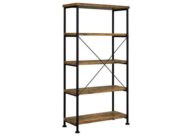 801542 Analiese 63-inch 4-shelf Bookshelf Rustic Nutmeg