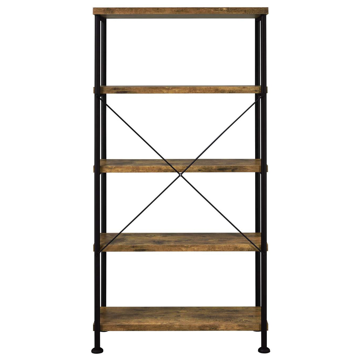 801542 Analiese 63-inch 4-shelf Bookshelf Rustic Nutmeg