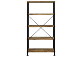 801542 Analiese 63-inch 4-shelf Bookshelf Rustic Nutmeg