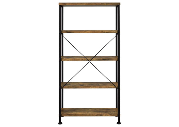 801542 Analiese 63-inch 4-shelf Bookshelf Rustic Nutmeg