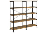 Analiese 63-inch 4-shelf Double Bookshelf Rustic Nutmeg