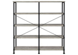 801544 Analiese 63-inch 4-shelf Double Bookshelf Grey Driftwood