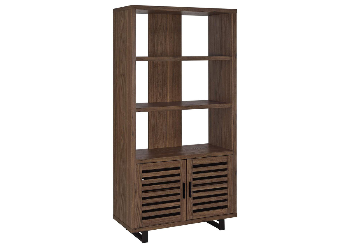 801863 Maddox 71-inch 3-shelf Cabinet Bookcase Walnut