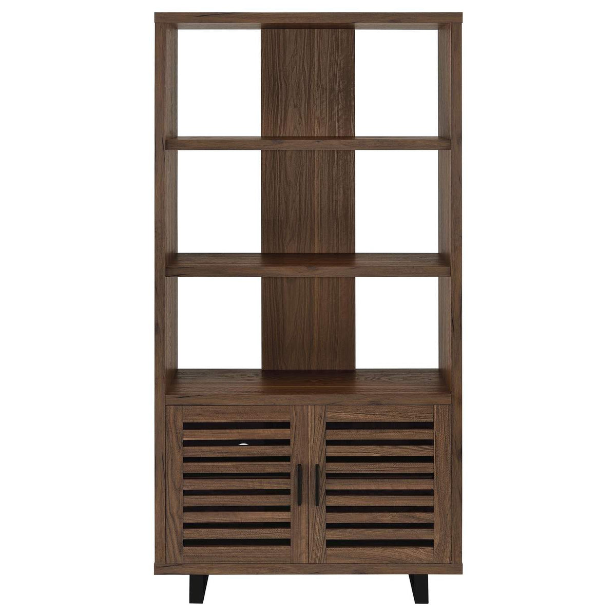 801863 Maddox 71-inch 3-shelf Cabinet Bookcase Walnut