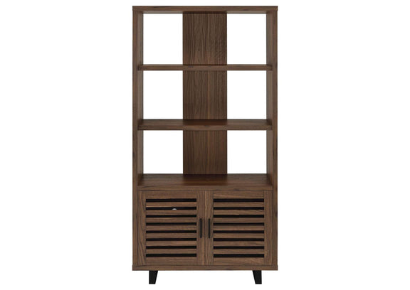 801863 Maddox 71-inch 3-shelf Cabinet Bookcase Walnut