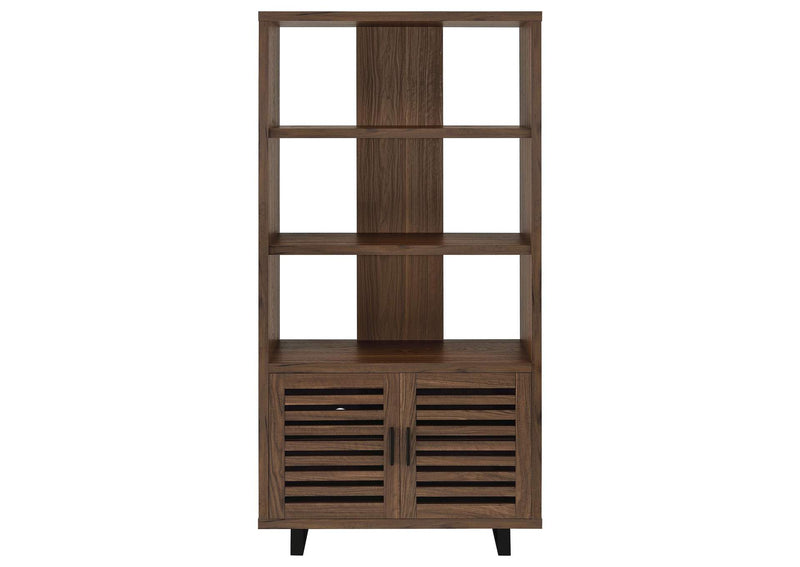 801863 Maddox 71-inch 3-shelf Cabinet Bookcase Walnut