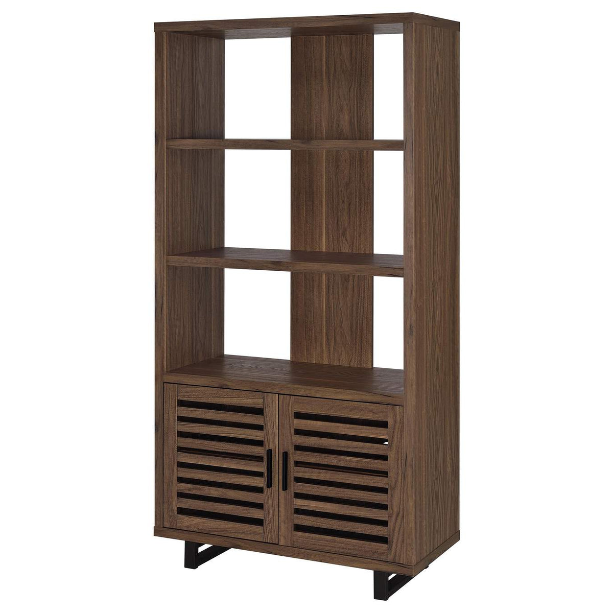 801863 Maddox 71-inch 3-shelf Cabinet Bookcase Walnut