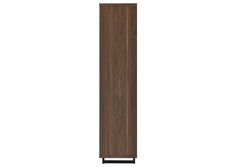 801863 Maddox 71-inch 3-shelf Cabinet Bookcase Walnut