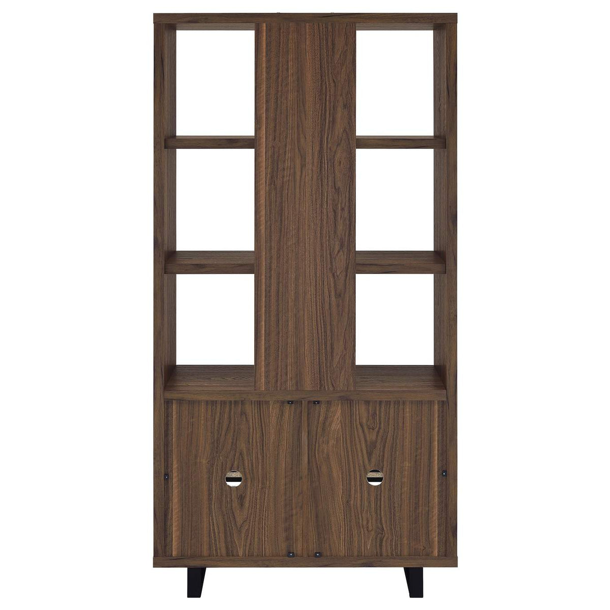 801863 Maddox 71-inch 3-shelf Cabinet Bookcase Walnut
