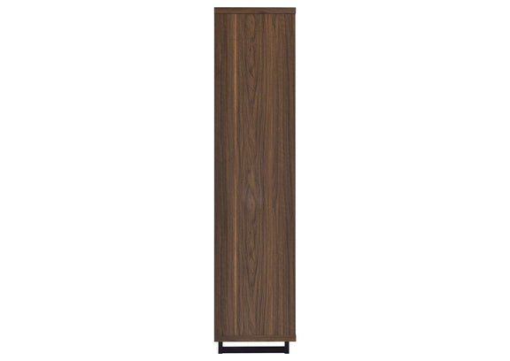 801863 Maddox 71-inch 3-shelf Cabinet Bookcase Walnut