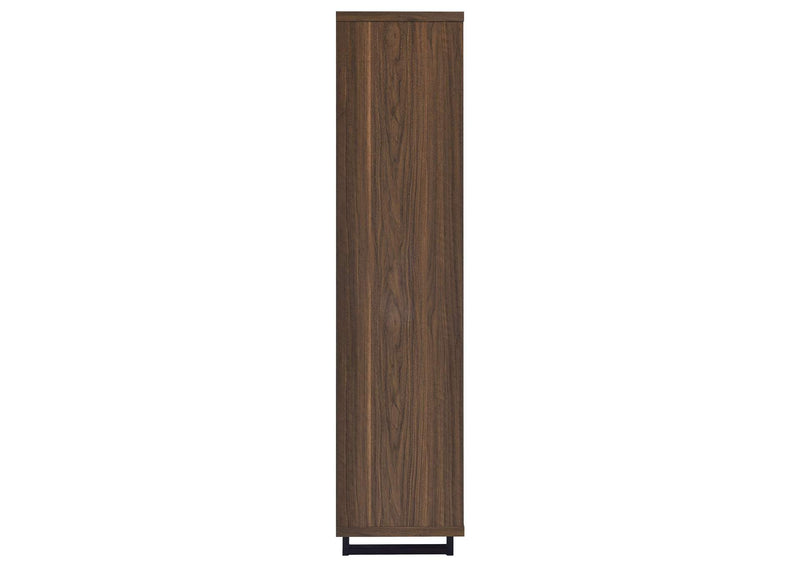801863 Maddox 71-inch 3-shelf Cabinet Bookcase Walnut