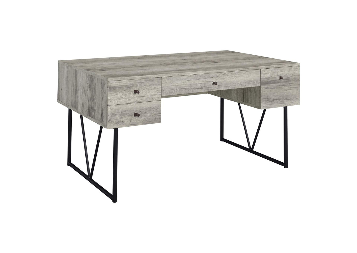 Analiese 63-inch 4-drawer Writing Desk Grey Driftwood