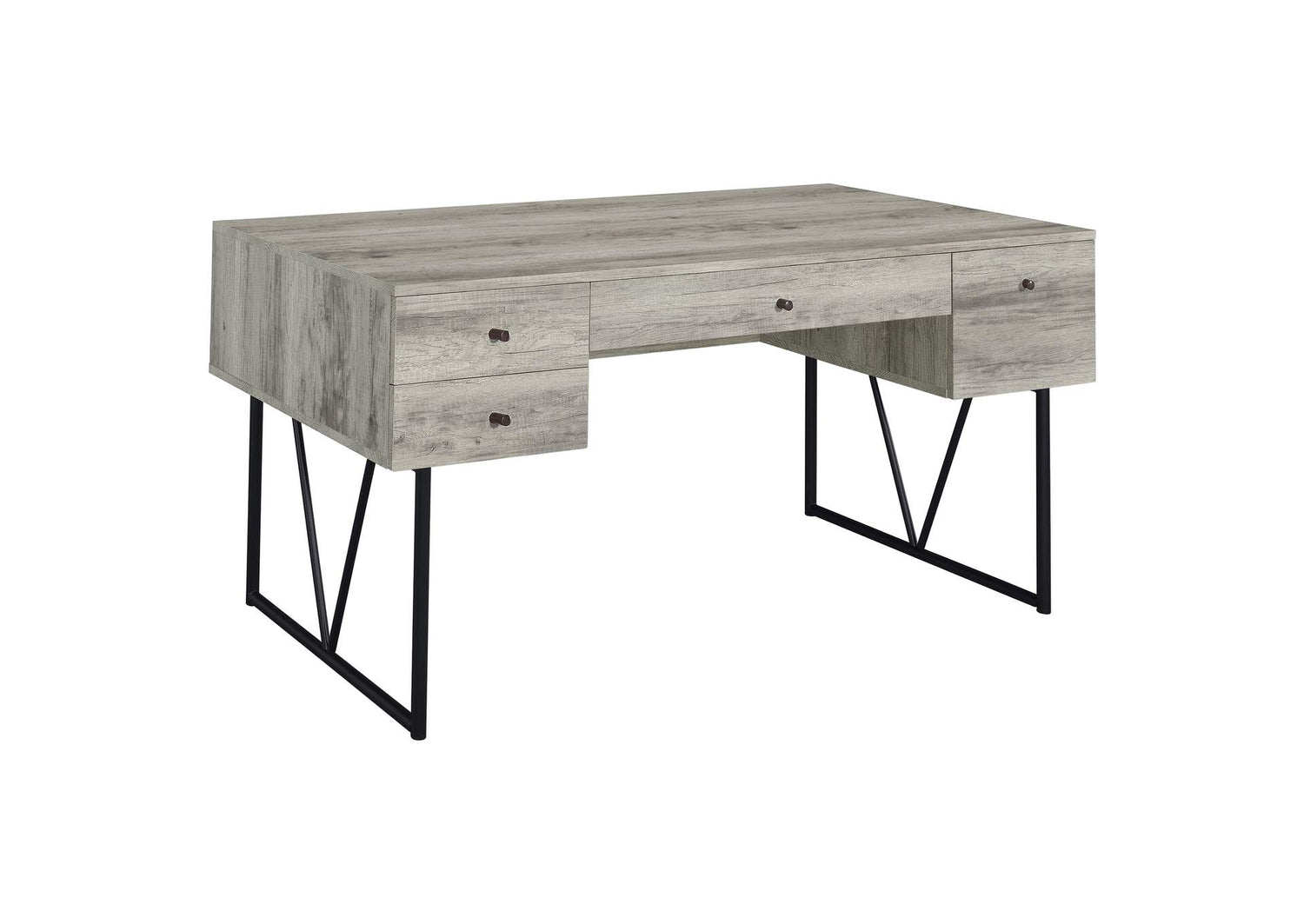 Analiese 63-inch 4-drawer Writing Desk Grey Driftwood