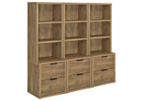 802693-S3 Westpark 3-piece Wall Unit Bookcase Set with USB Mango