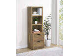 802693 Westpark 3-shelf Bookcase USB and Lockable Drawer Mango