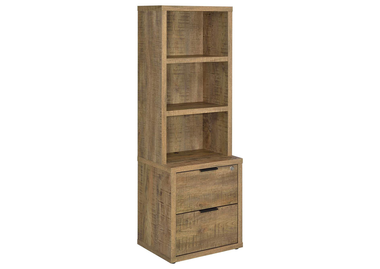 802693 Westpark 3-shelf Bookcase USB and Lockable Drawer Mango