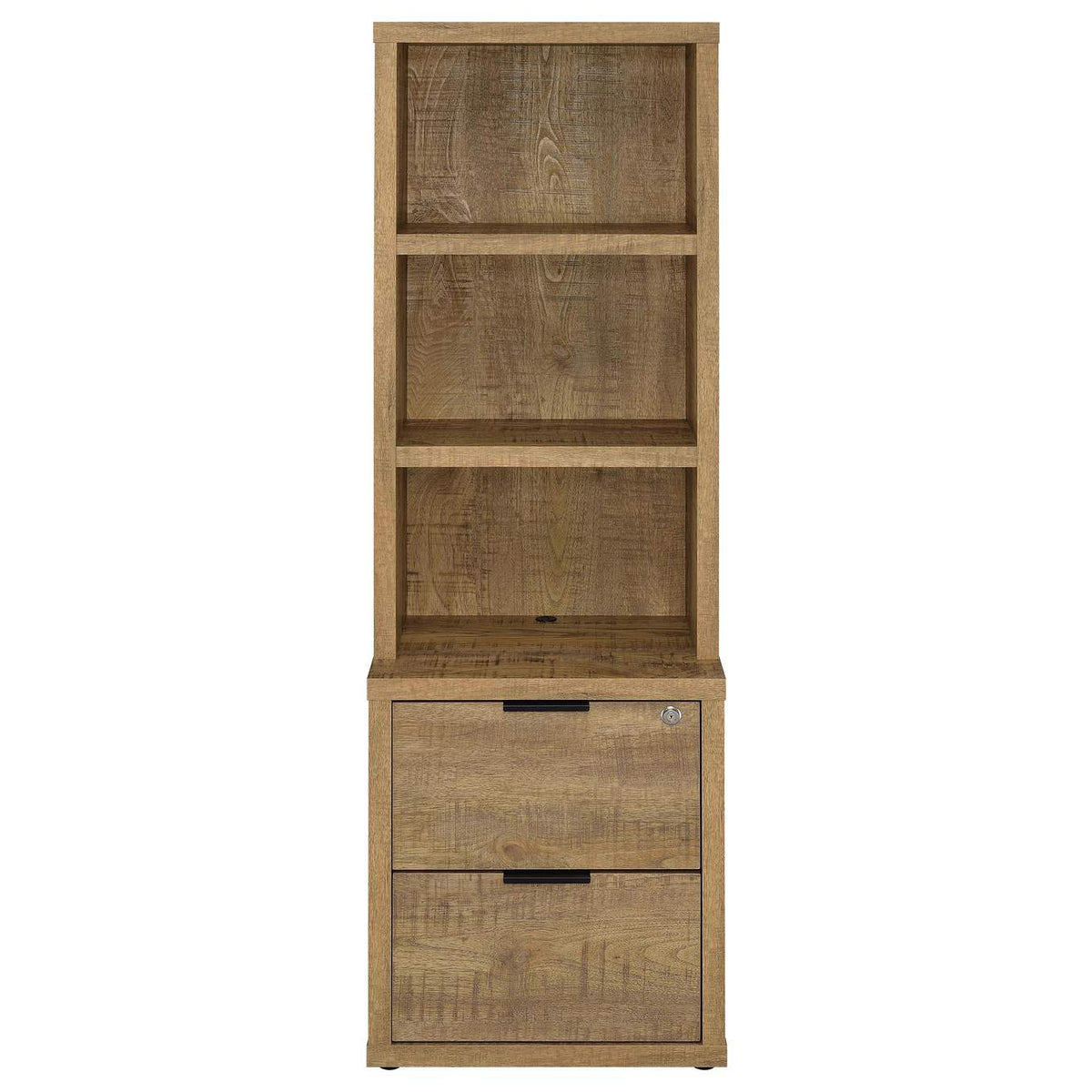 802693 Westpark 3-shelf Bookcase USB and Lockable Drawer Mango