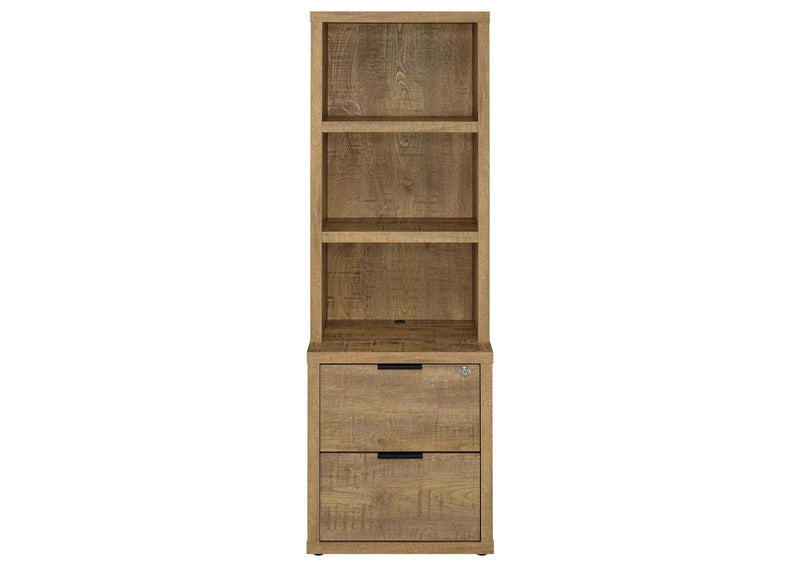 802693 Westpark 3-shelf Bookcase USB and Lockable Drawer Mango