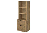 802693 Westpark 3-shelf Bookcase USB and Lockable Drawer Mango