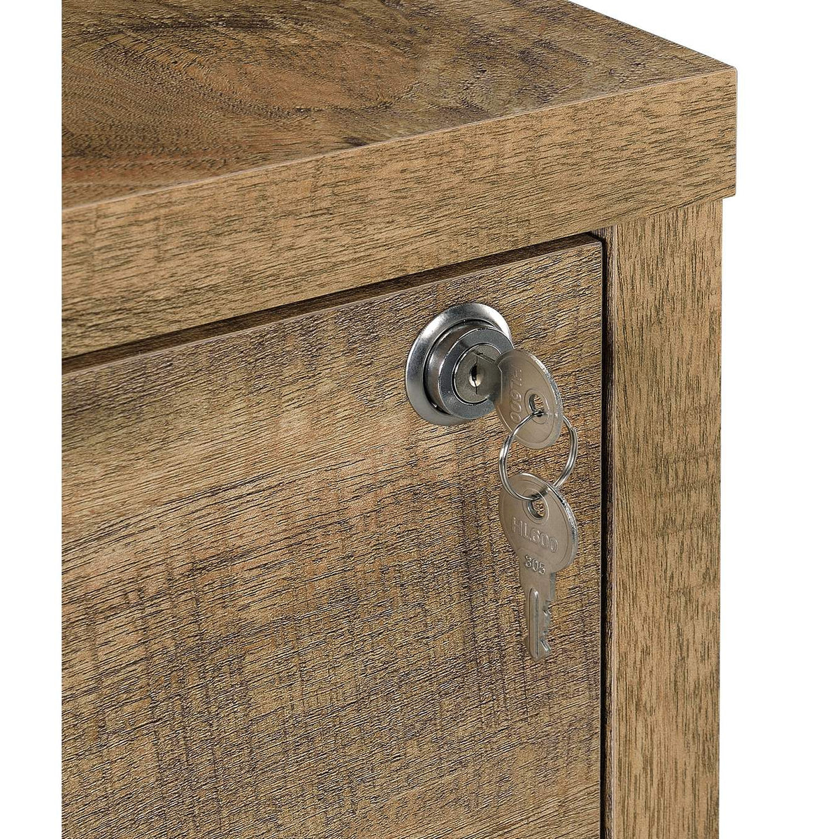 802693 Westpark 3-shelf Bookcase USB and Lockable Drawer Mango