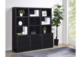 802703-S3 Westpark 3-piece Wall Unit Bookcase Set with USB Black