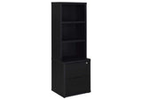 802703-S3 Westpark 3-piece Wall Unit Bookcase Set with USB Black