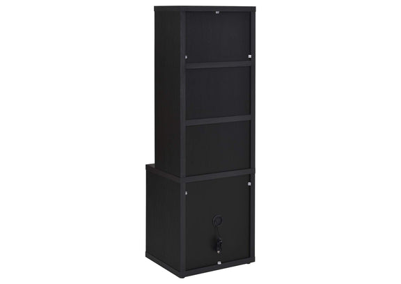 802703-S3 Westpark 3-piece Wall Unit Bookcase Set with USB Black