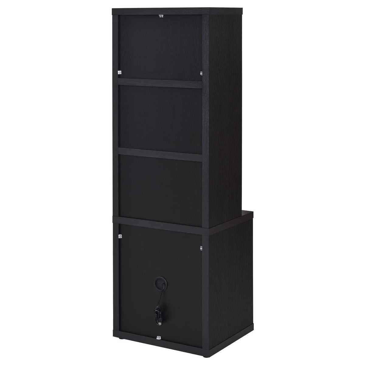 802703-S3 Westpark 3-piece Wall Unit Bookcase Set with USB Black