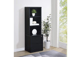 802703 Westpark 3-shelf Bookcase USB and Lockable Drawer Black